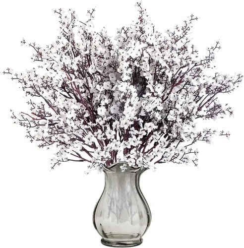 Vista 12 de Sggvecsy - 6 piezas de flores artificiales de aliento de bebé, ramos de gypsophila artificiales a granel, flores de seda sintéticas de tacto real