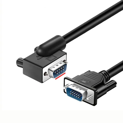 Vista 5 de DB9 Serial RS232 Cable de 10 pies, 9 pines en ángulo izquierdo a recto conector para puerto COM, módem, PC
