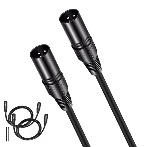 Vista 11 de Cable XLR de 3 pies hembra a hembra, cable de interconexión de audio equilibrado de 3 pines Cable de sonido equilibrado para micrófonos