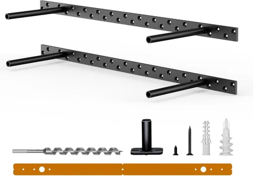 Vista 12 de Kit de soporte de estante flotante (no necesita enrutador) con plantilla de guía de taladro - Se adapta a estantes de 1 a 4 pulgadas de grosor