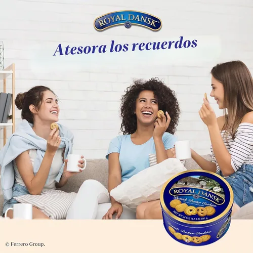 Vista 7 de Royal Dansk Galletas de mantequilla danesas, galletas surtidas de primera calidad en una lata de regalo, ideales para compartir y regalar, 24 onzas