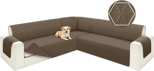 Vista 14 de ALIECOM Fundas para sofá seccional de esquina en forma de L Fundas para sofá reversibles lavables para sofá seccional Funda para sofá deslizable