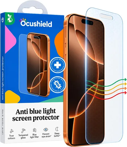 Vista 17 de Ocushield - Protector de pantalla de vidrio templado anti luz azul para iPhone 7 Plus iPhone 8 Plus - Protege tus ojos, reduce las migrañas