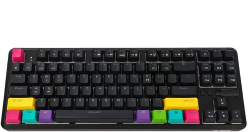 Vista 5 de EPOMAKER K870T - Teclado mecánico inalámbrico con cable Bluetooth y retroiluminación RGB cable tipo C batería de 2000 mAh control de botón de rueda