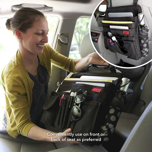 Vista 4 de Lusso Gear Organizador de Coche para Asiento Delantero o Asiento de Coche, Ultra-Duradero, Organizadores de Almacenamiento de Coche de Talla Única