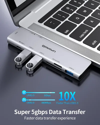 Vista 5 de PowerExpand Direct - Adaptador USB C 7 en 2 para MacBook - Compatible con Thunderbolt 3, entrega de energía de 100 W, HDMI 4K, puertos de datos USB