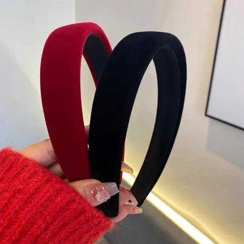 Vista 2 de Diademas anchas de terciopelo para mujer, diademas suaves para mujer, diademas de moda para mujeres y niñas, diadema antideslizante a la moda