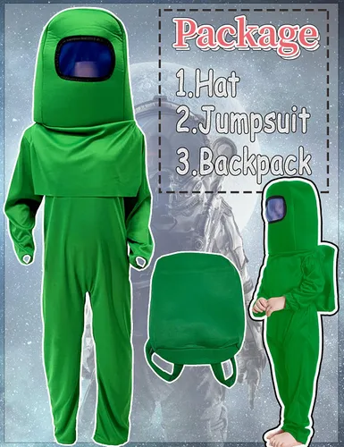 Vista 2 de Disfraz de astronauta para niños, traje espacial rojo y azul, overol de Halloween, mochila de cosplay, disfraces para niños de 3 a 10 años