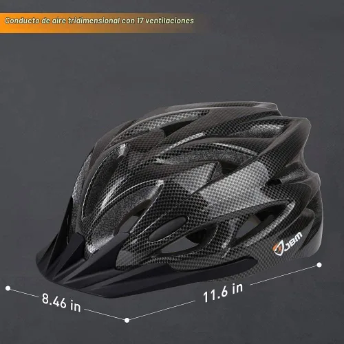 Vista 3 de JBM Casco de bicicleta, casco de bicicleta para hombres y mujeres, casco de bicicleta para adultos con visera