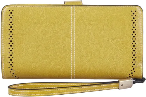 Vista 6 de Travelambo Cartera de mujer con bloqueo RFID para tarjetas de crédito, cartera de cuero de gran capacidad