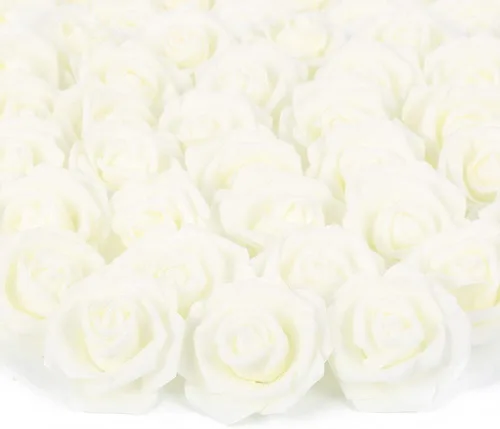 Vista 9 de Cabezas de rosas artificiales, 100 rosas falsas negras, cabezas de rosas artificiales de espuma para ramos de boda, centros de mesa, arreglos