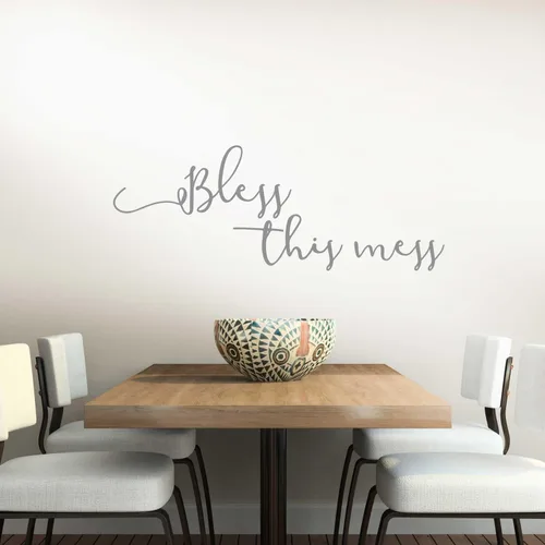 Vista 4 de Calcomanía de pared con frase "Bless This Mess" («Bless This Mess»)