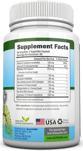 Vista 5 de NutriONN Desintoxicación y limpieza pulmonar - Ideal para fumadores - Extra fuerte - Suplementos 100% herbarios de salud pulmonar - Apoyo
