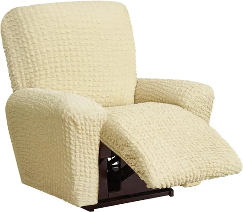 Vista 47 de vctops 4 fundas para sillas reclinables con textura de sirsaca a cuadros, suaves y elásticas, protector de muebles antideslizante con parte inferior