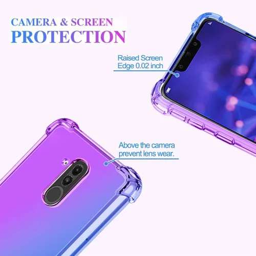 Vista 3 de Funda para Mate 20 Lite, SNE-LX3, funda transparente con bonito degradado, delgada, antiarañazos, flexible, TPU a prueba de golpes, funda protectora