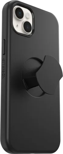 Vista 5 de OtterBox Funda OtterGrip Symmetry Series para iPhone 14 Plus (solamente) - NEGRO, agarre integrado, funda elegante, se ajusta a MagSafe, bordes