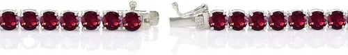 Vista 2 de Ice Gems - Pulsera redonda de tenis de plata de ley (rubí, zafiro o esmeralda, 0.197 in)