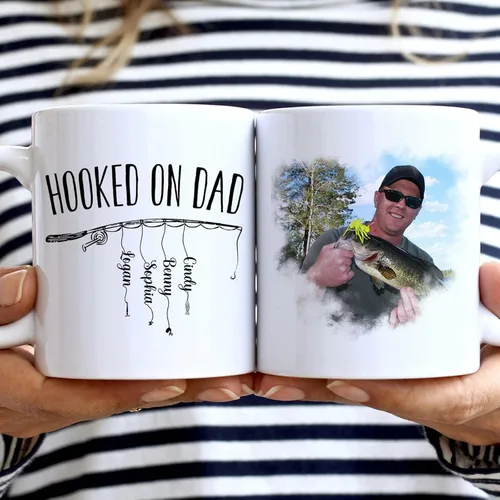 Vista 9 de Taza personalizada con texto en inglés «To My Dad», «My Hero», regalo personalizado para papá de parte de hijo, taza de padre e hijo, regalo