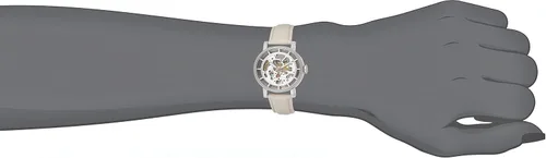 Vista 6 de Fossil me3069Original de la mujer Novio automática esqueleto reloj de acero inoxidable con banda de piel blanco