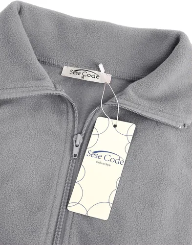 Vista 44 de SeSe Code Chaleco de forro polar ligero con cremallera frontal y bolsillos para mujer