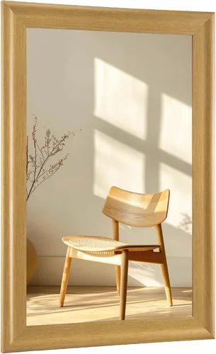 Vista 9 de CULER Espejo de pared de madera blanca para baño, espejos colgantes rectangulares de 20 x 16 pulgadas con marco de madera para sala de estar Blanco