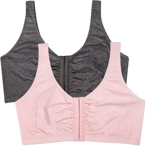 Vista 19 de Fruit of the Loom Sujetador de algodón con cierre frontal múltiple para mujer