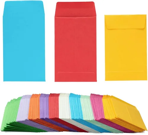 Vista 8 de 100 Piezas Sobres Coloridos Pequeños para Monedas Sobres Autoadhesivos para Semillas Sobres Mini Piezas Paquetes de Almacenamiento de Artículos