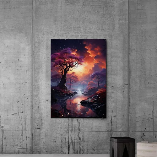 Vista 5 de Northern Lights Tree, Aurora Borealis Prints, Winter Wonderland, Nature Decor, Modern Wall Art, Canvas & Metal Prints, Canvas, Art Decor