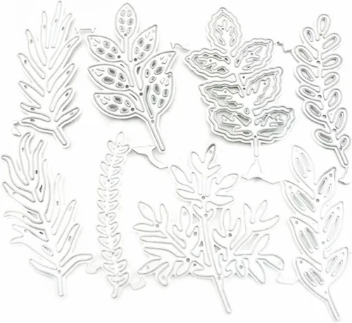 Vista 4 de hinana Juego de 8 troqueles de hoja de metal, varias hojas de corte de flores, plantillas de corte para manualidades, álbumes de recortes, álbumes