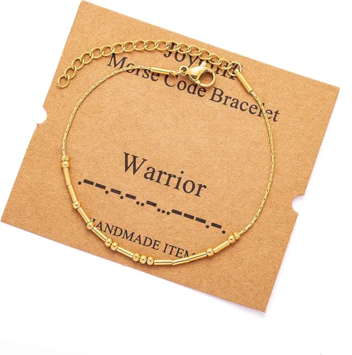 Vista 253 de JoycuFF Pulseras inspiradoras de código morse para mujeres, cuentas de plata, joyería con mantra de motivación, regalos para ella