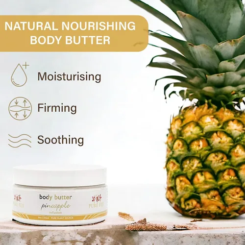 Vista 2 de PURE FIJI Body Butter - Crema hidratante de mantequilla corporal, crema facial y loción corporal para piel seca con aceites naturales y vitamina E