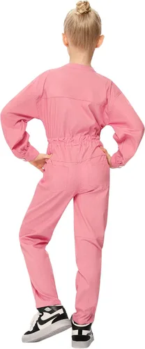 Vista 6 de Kukume Girls Long Sleeve Button Down Jumpsuits Rompers Straight Leg Cargo Pant with 5 Pockets