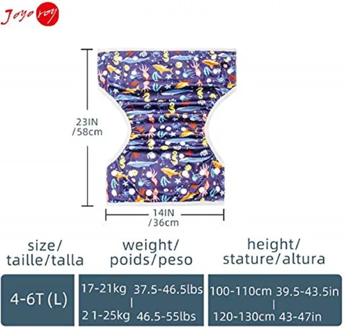 Vista 5 de Pañales de natación impermeables y reutilizables para niños pequeños (0T-2T (paquete de 2), niños 2)