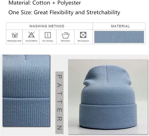Vista 3 de Gorro de punto unisex para adultos, para hombres y mujeres, cálido y cómodo Beige