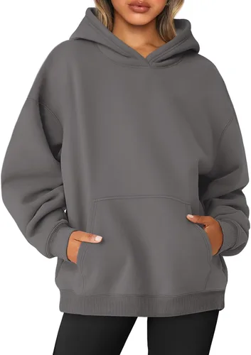 Vista 51 de AUTOMET Sudaderas de gran tamaño con capucha de forro polar para mujer, camisas de manga larga, sudaderas con bolsillo para otoño 2025