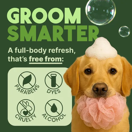 Vista 5 de TropiClean Champú desodorante para perros malolientes, potente control de olores, seguro para cachorros, fabricado en los Estados Unidos, aroma