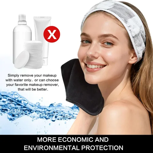 Vista 5 de SINLAND Paños faciales de microfibra de secado rápido toallita de lavado de 8 x 8 pulgadas paño de lavado facial absorbente suave paños removedores