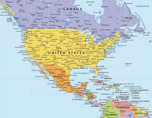 Vista 2 de Mapa del mundo, despegar y pegar, autoadhesivo, extraíble, reposicionable, clásico mapa de pared grande (36 x 24 pulgadas)