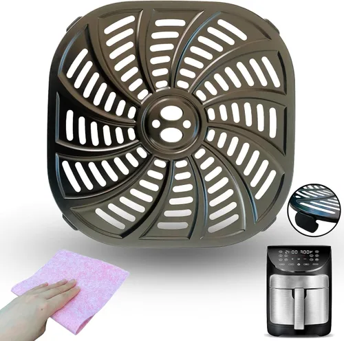 Vista 8 de Bandeja de freidora de aire de 2 cuartos para freidora de aire instantáneas Vortex, revestimiento antiadherente de doble capa mejorada, freidora