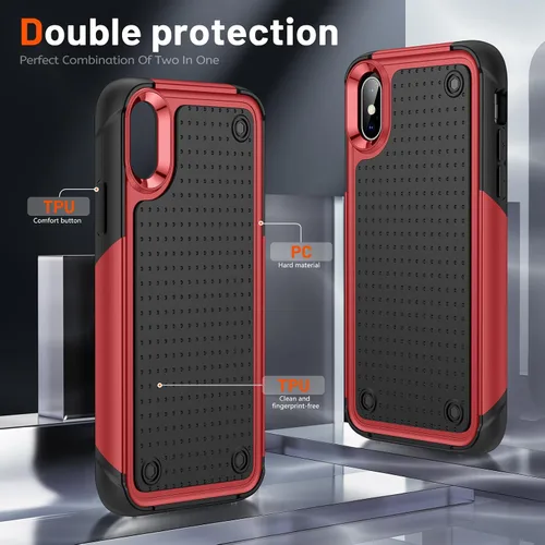 Vista 363 de Jeylly Funda para iPhone SE/Funda para iPhone 5S, Exterior de Plástico Duro que Absorbe Golpes + Interior de Silicona de Goma Defensor contra