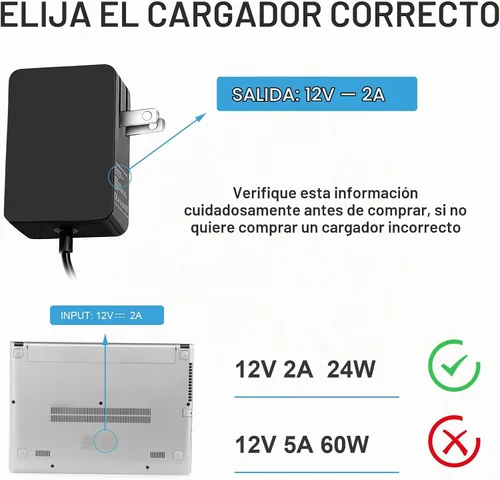 Vista 4 de Cargador adaptador de CA de fuente de alimentación de tableta de 24 W para Microsoft Surface RT, Surface 2, Surface Pro 1, Surface 1512 1516 i5 i7