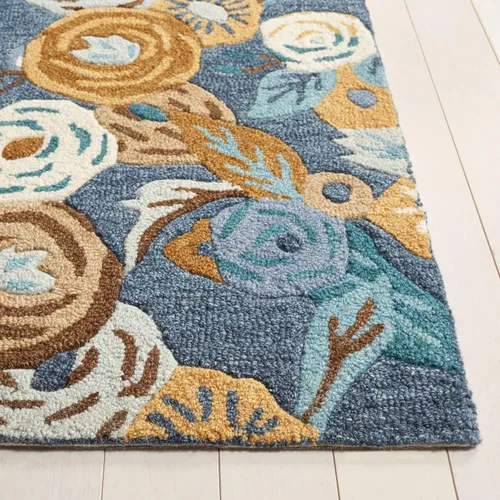 Vista 6 de SAFAVIEH Chelsea Collection - Alfombra de pasillo, 2 pies 3 pulgadas x 8 pies, azul y marfil, diseño geométrico, ideal para zonas de alto tráfico