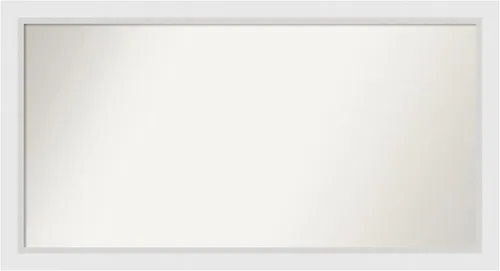 Vista 392 de Amanti Art Espejo de baño blanco para sobre el fregadero, 24 x 26 pulgadas, espejo rectangular blanco y blanco, marco de madera contemporáneo
