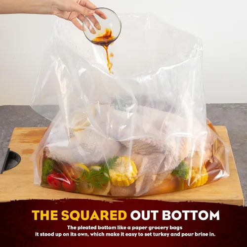 Vista 5 de Bolsas de salmuera para pavo, paquete de 3, 26 x 22 pulgadas, bolsa de salmuera extra grande con capacidad para hasta 35 libras, bolsa de salmuera