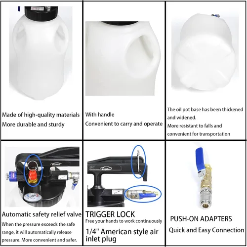 Vista 5 de Bomba de fluido de transmisión de 6L y bomba extractora de aceite, bomba de fluido de transmisión automática de 6L, extractor/dispensador de fluido