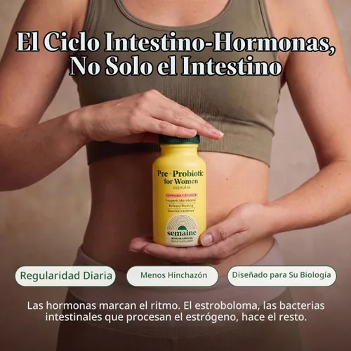 Vista 2 de Semaine: super prebiótico + probiótico para mujeres, fórmula multi-acción efectiva 3-en-1 para nutrir la salud intestinal, aliviar el SII, apoyar