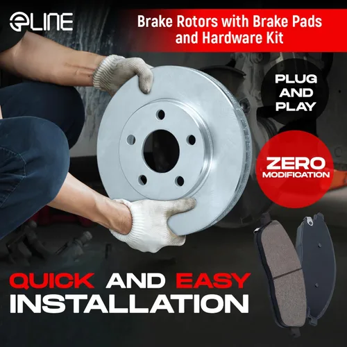 Vista 5 de R1 Concepts Frenos traseros y rotores Hardware incluido Kit de pastillas de freno y rotores traseros óptimos OEp Compatible con Buick Century