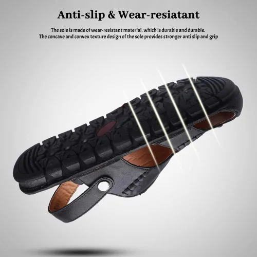 Vista 3 de Maylrvjv Sandalias deportivas para hombre al aire libre, ligeras, cómodas, para senderismo, caminar, de cuero, informales, zapatos de agua
