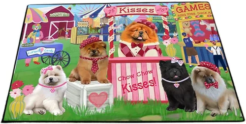 Vista 25 de Doggie of the Day Chow Chow Dogs Floor Mat - 4th of July Independence Day - Best Dog Doormat - Protector Decor - Unique Portrait Art - Premium