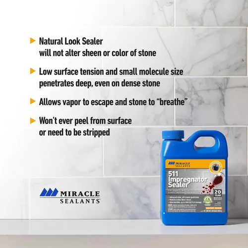 Vista 5 de Miracle Sealants 511 - Sellador de impregnación avanzado penetrante para encimeras, piedra, azulejos y lechada, galón